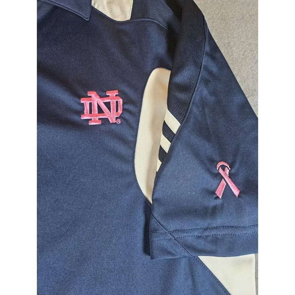 Notre Dame Fighting Irish Shirt Adult Small Adidas Polo Breast‎ Cancer Awareness